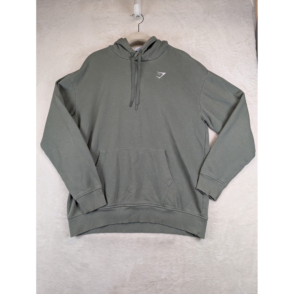 Gymshark Training Oversized Hoodie Womens Small Green Fleece Pullover Logo